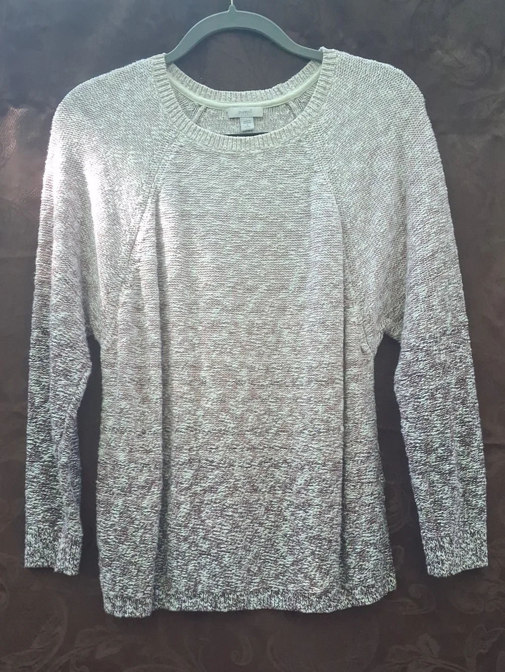 Women's Light purple Marled Crewneck Sweater - Soft Everyday Pullover Size Small